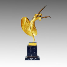 Bailarina escultura de bronce Overgild Lady Amelia latón estatua, DH Chiparus TPE-188j